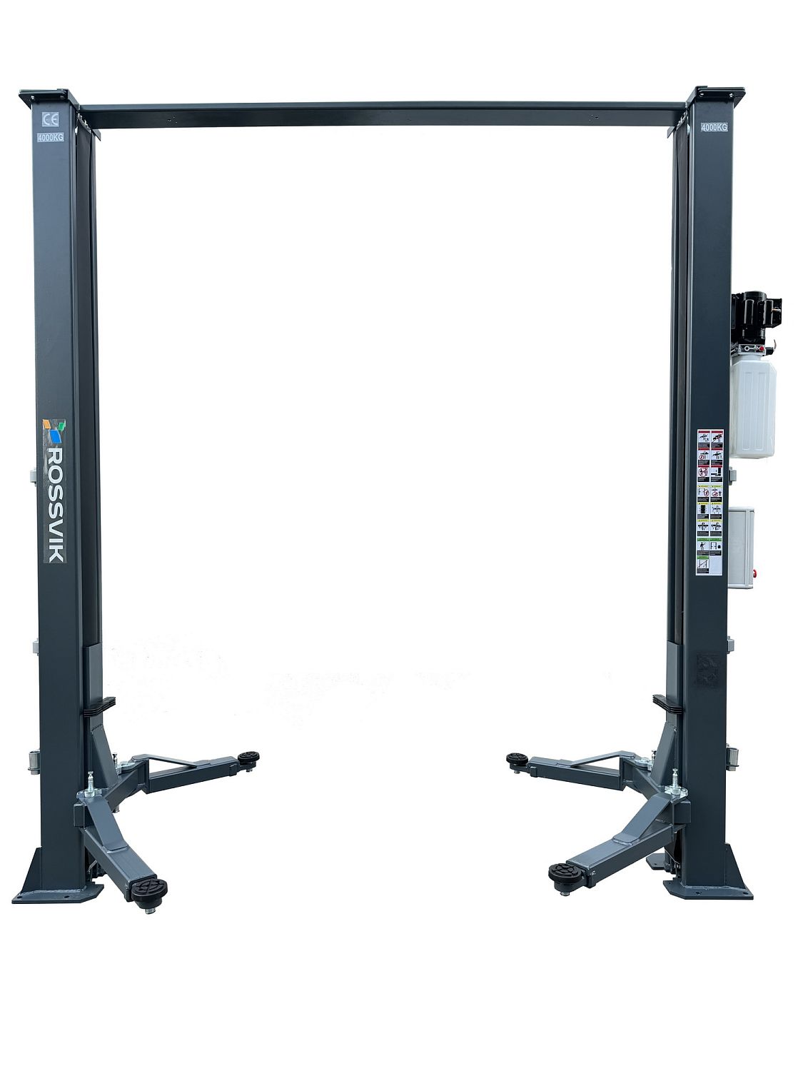 Автоподъёмник двухстоечный электрогидравлический ROSSVIK, V2-4LB, г/п 4.0т, 380В, с верхней синхронизацией, Серый