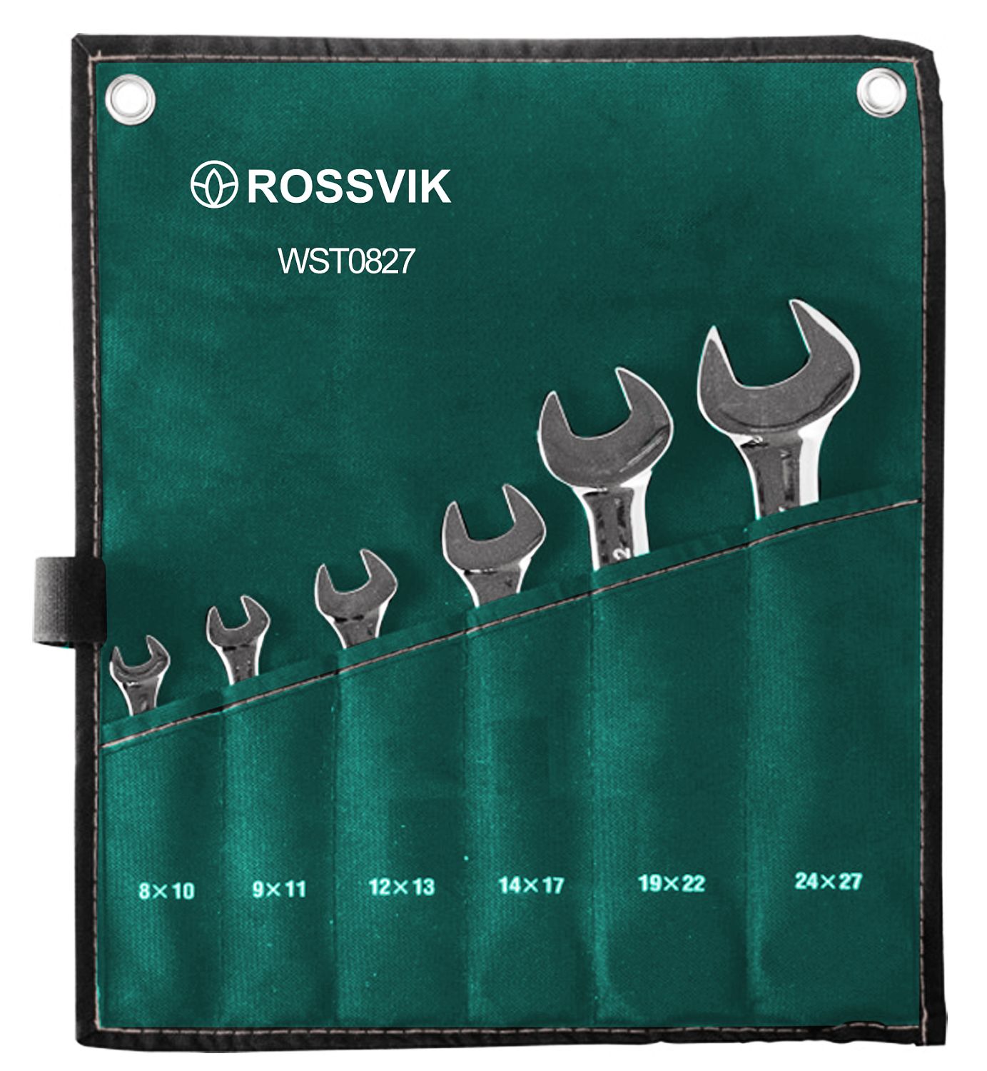 WST0827 Набор ключей рожковых ROSSVIK 8-27мм, 6шт